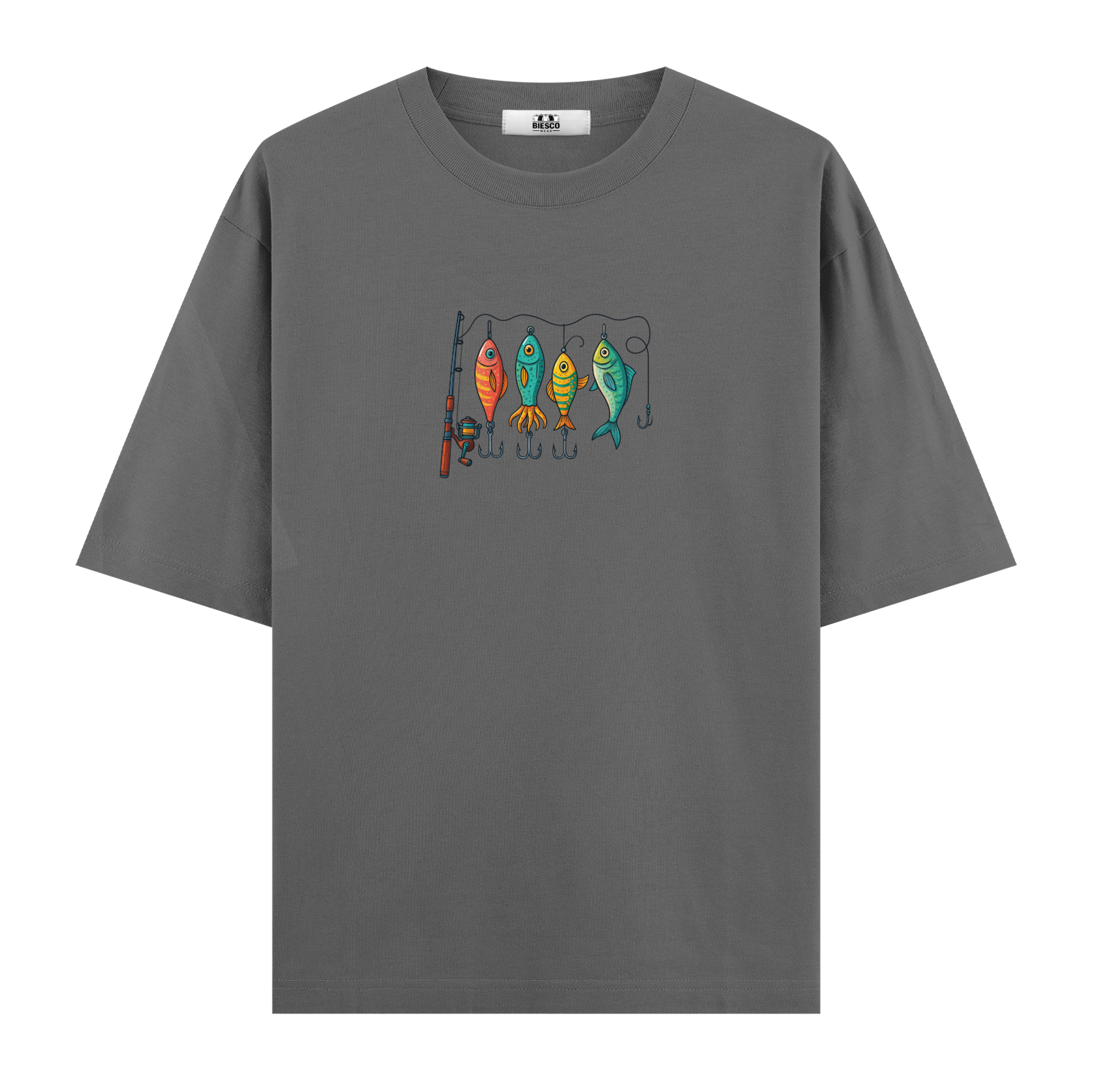 Renkli Olta Takım Düzeni - Oversize T-shirt