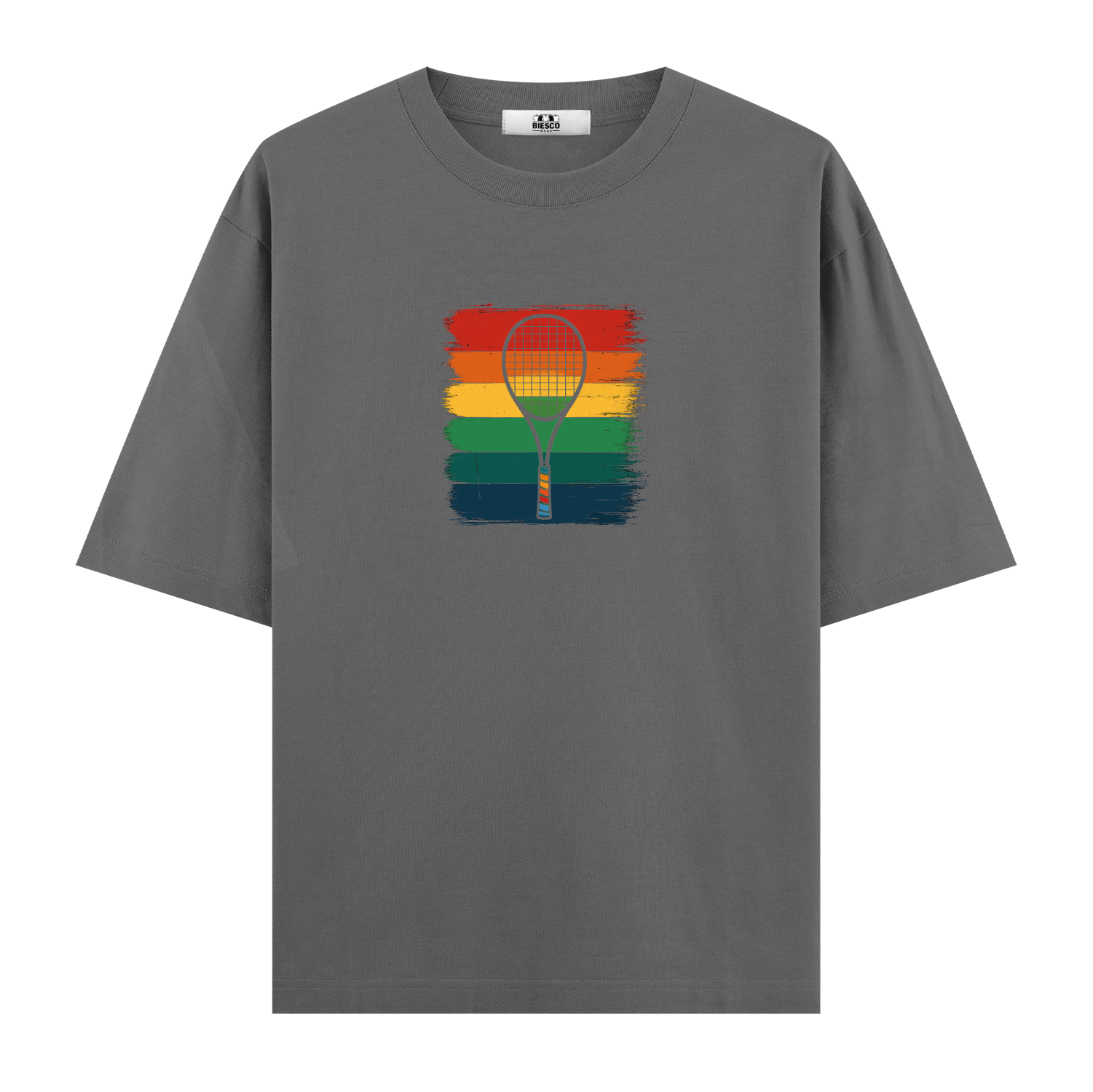 Raket ve Renkli Çizgiler - Oversize T-shirt
