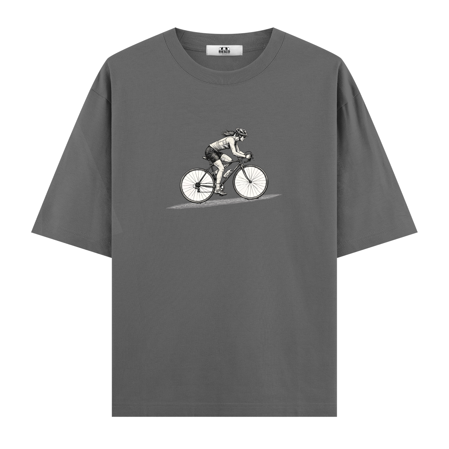 Bisikletli Kadın - Oversize T-shirt