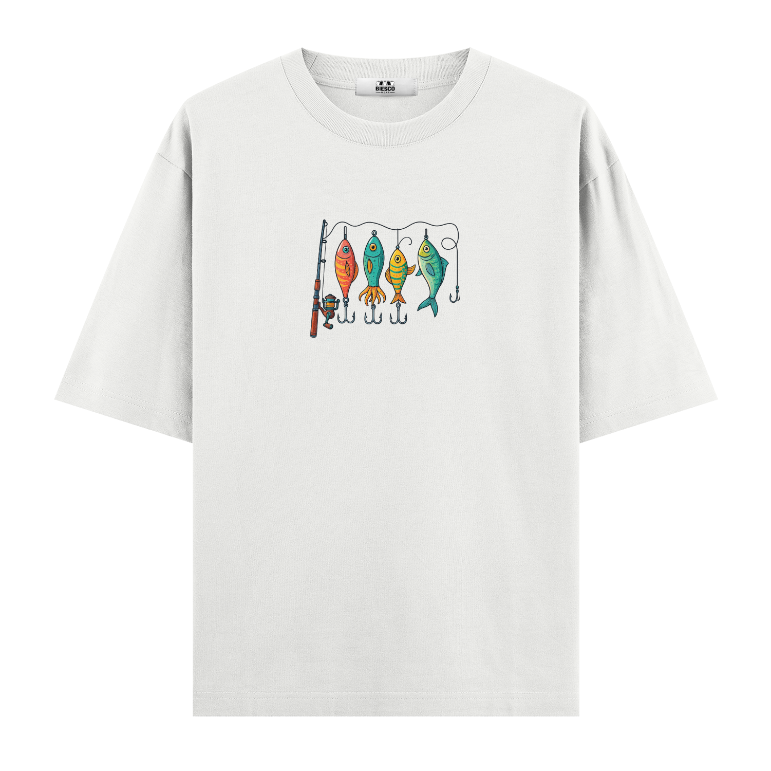 Renkli Olta Takım Düzeni - Oversize T-shirt