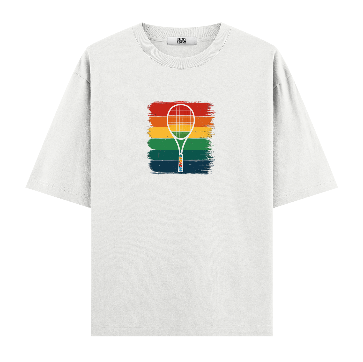 Raket ve Renkli Çizgiler - Oversize T-shirt