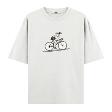 Bisikletli Kadın - Oversize T-shirt