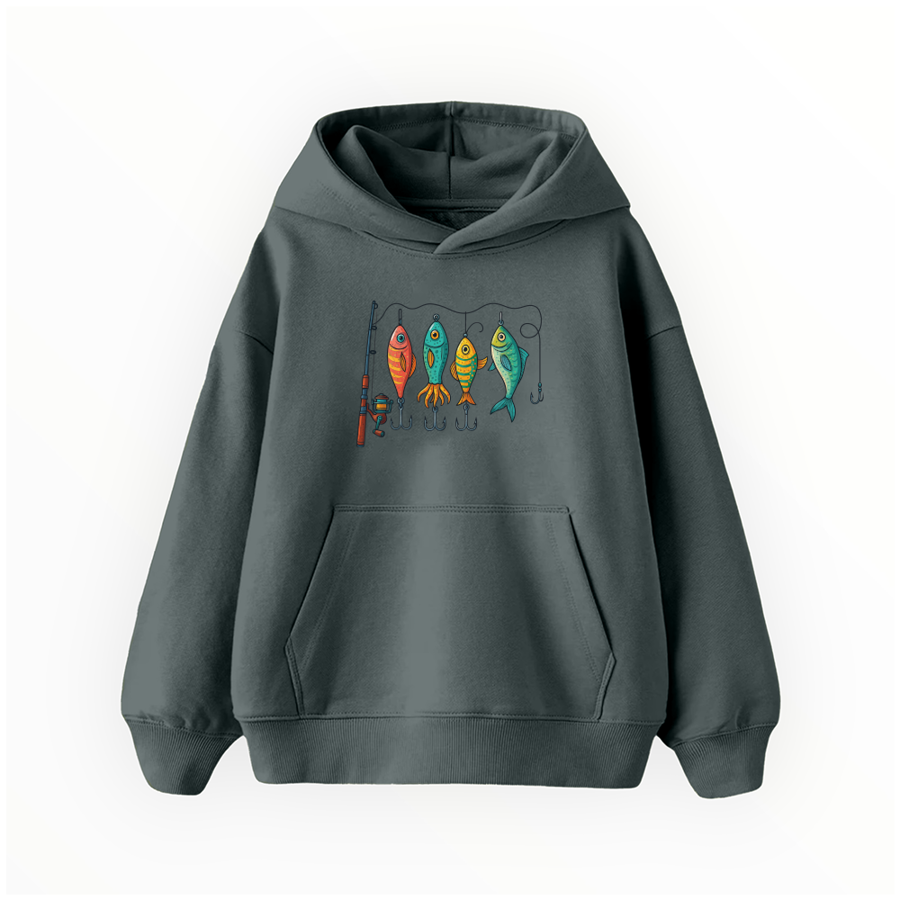 Renkli Olta Takım Düzeni - Çocuk Hoodie