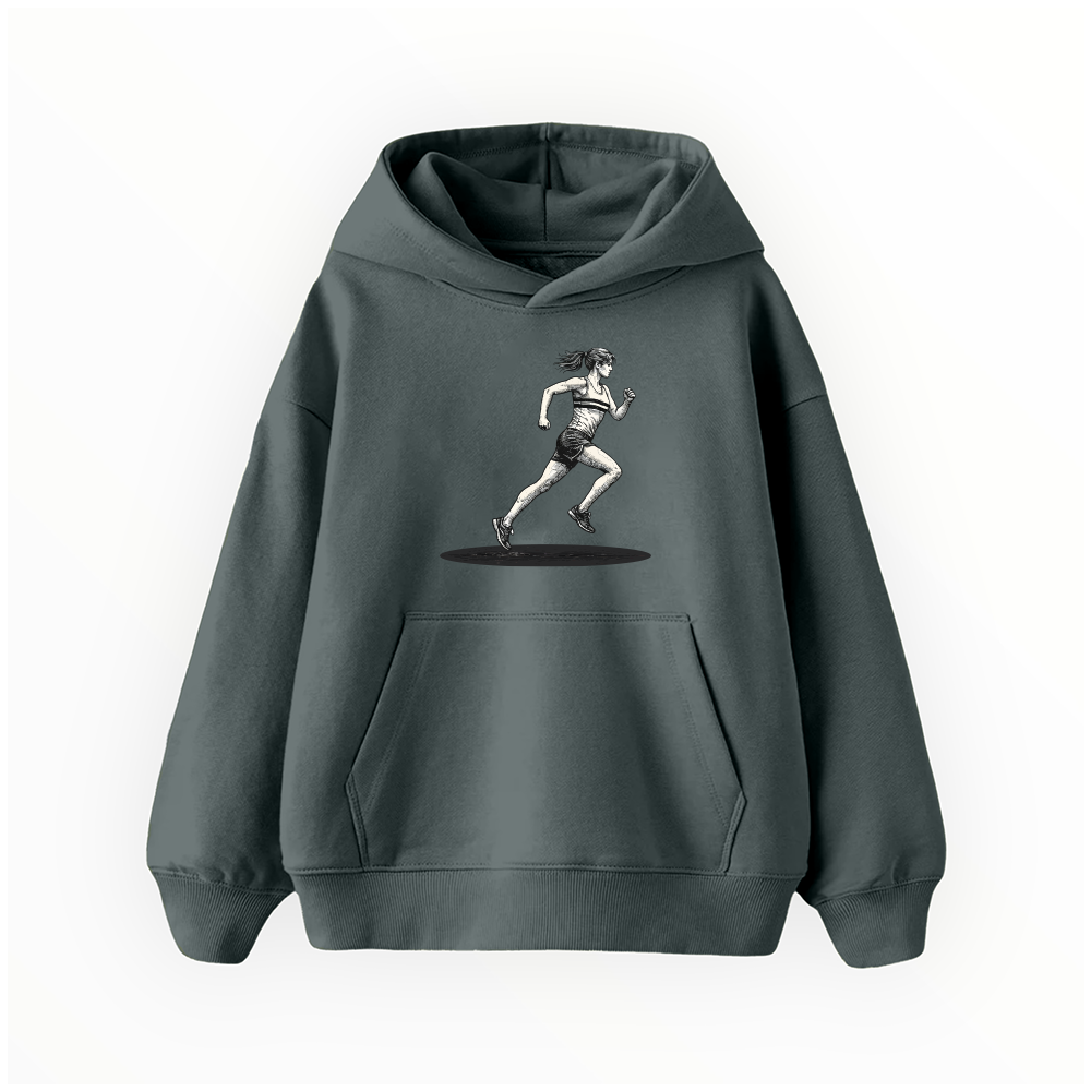 Kadın Koşucu - Çocuk Hoodie