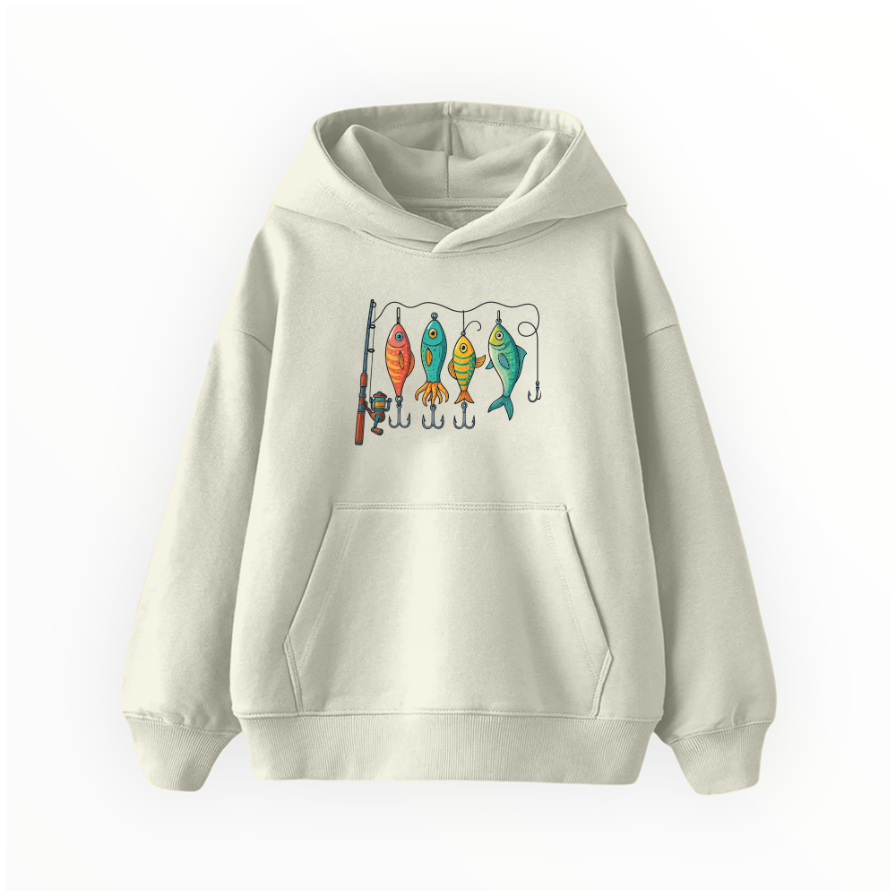 Renkli Olta Takım Düzeni - Çocuk Hoodie