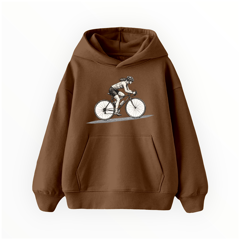 Bisikletli Kadın - Çocuk Hoodie
