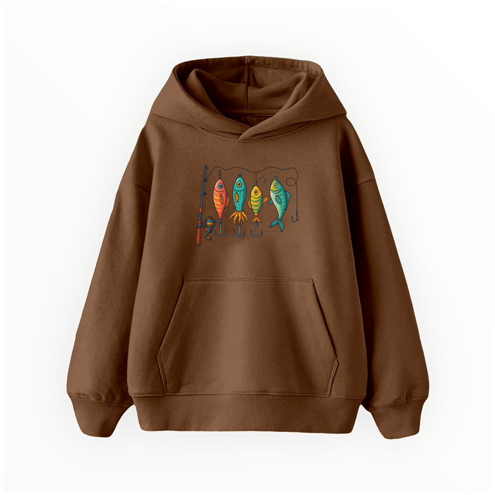 Renkli Olta Takım Düzeni - Çocuk Hoodie