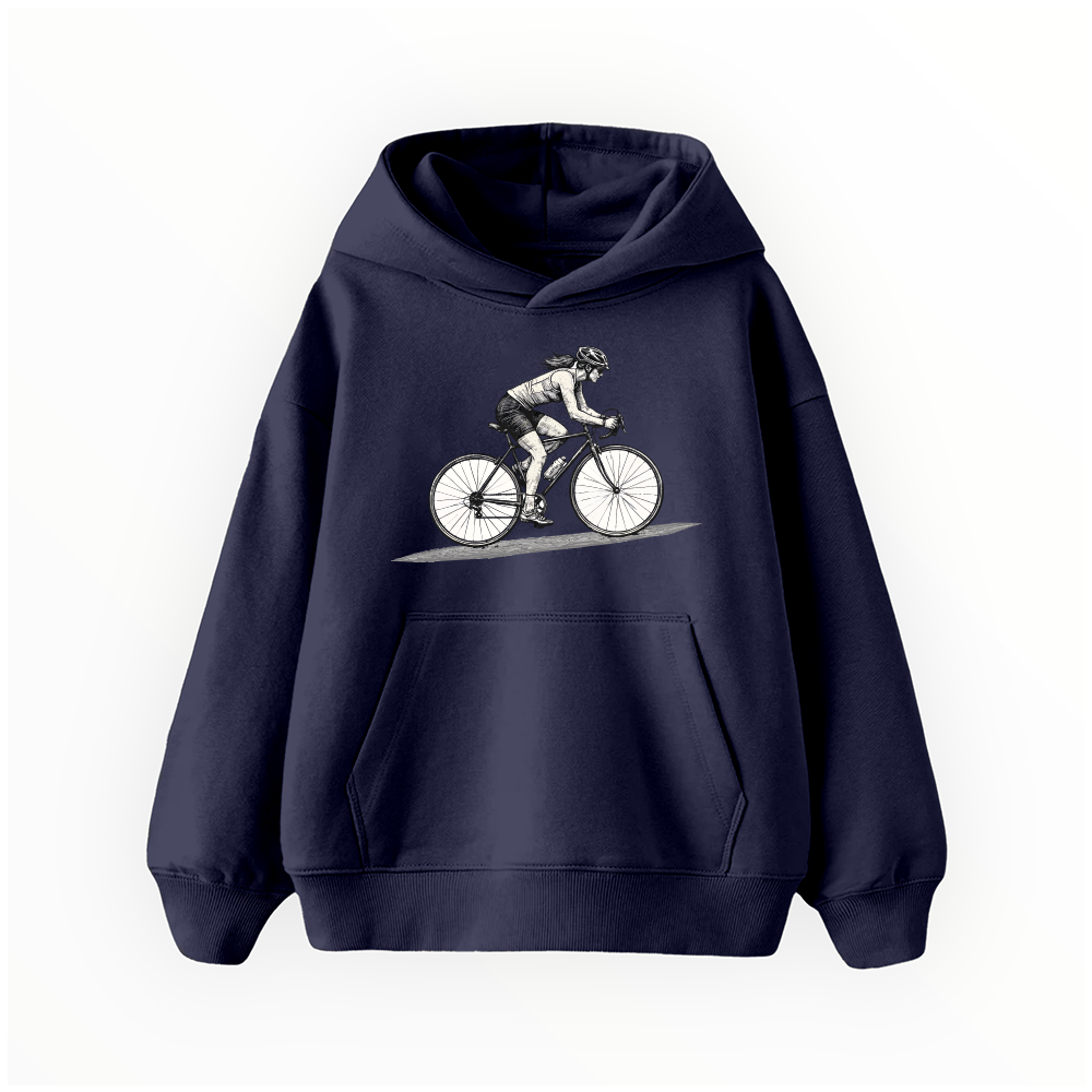Bisikletli Kadın - Çocuk Hoodie