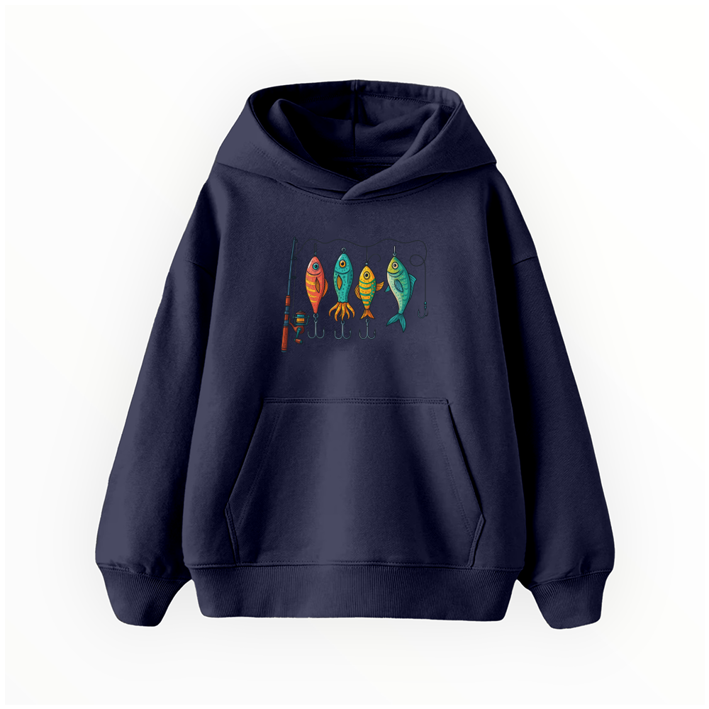 Renkli Olta Takım Düzeni - Çocuk Hoodie