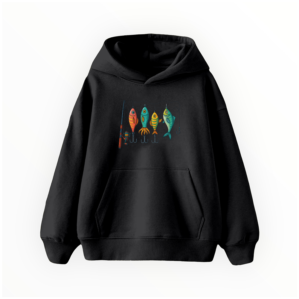 Renkli Olta Takım Düzeni - Çocuk Hoodie