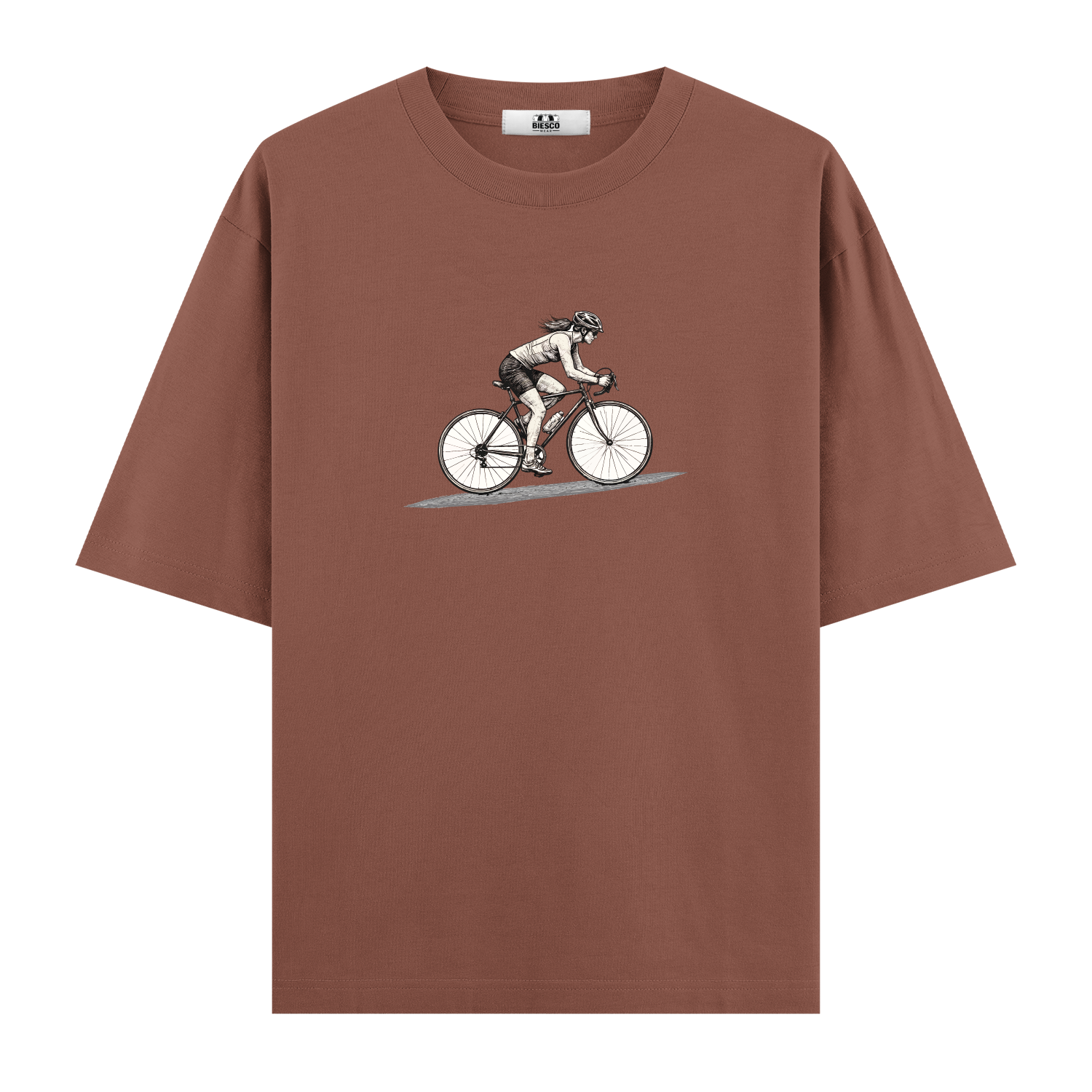 Bisikletli Kadın - Oversize T-shirt