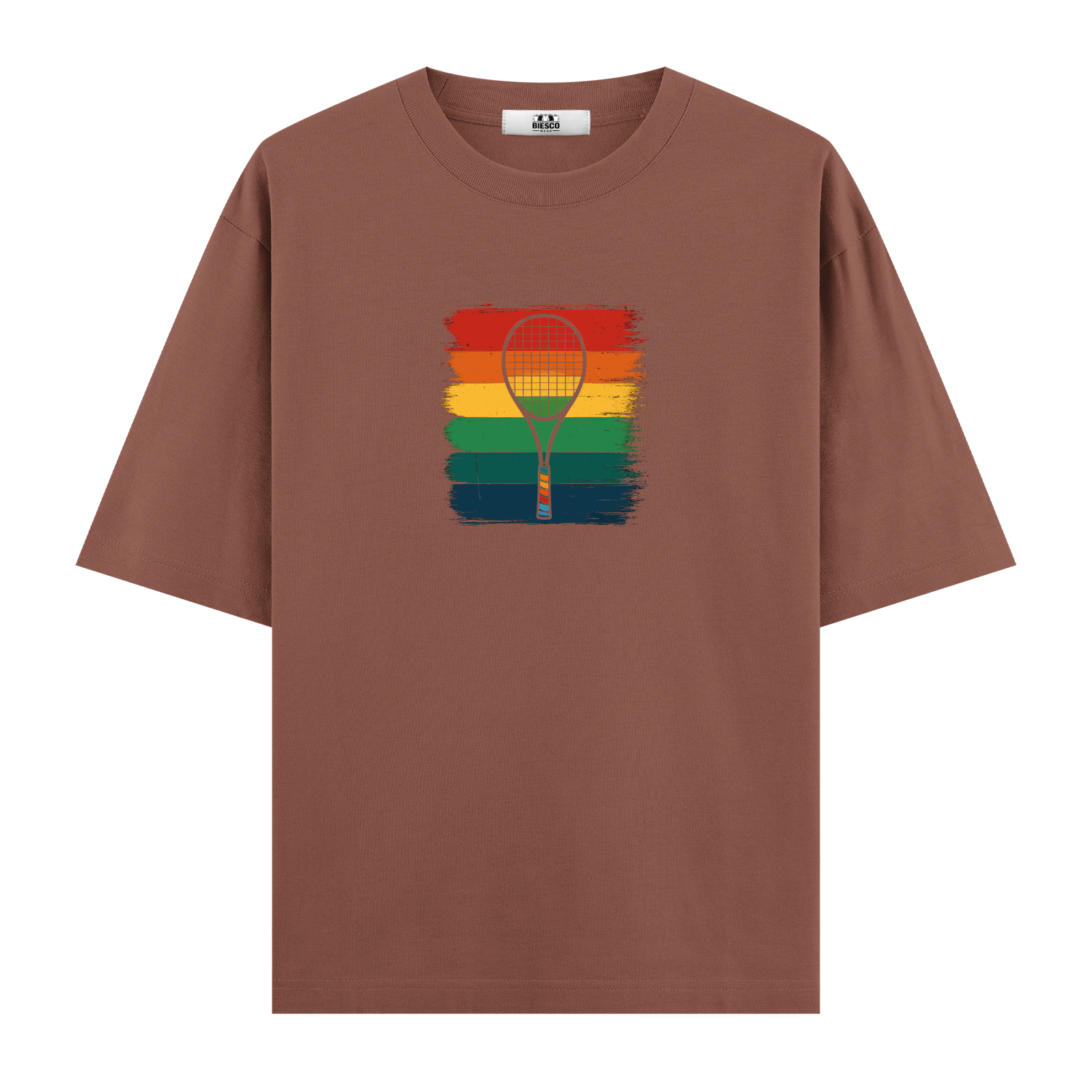 Raket ve Renkli Çizgiler - Oversize T-shirt