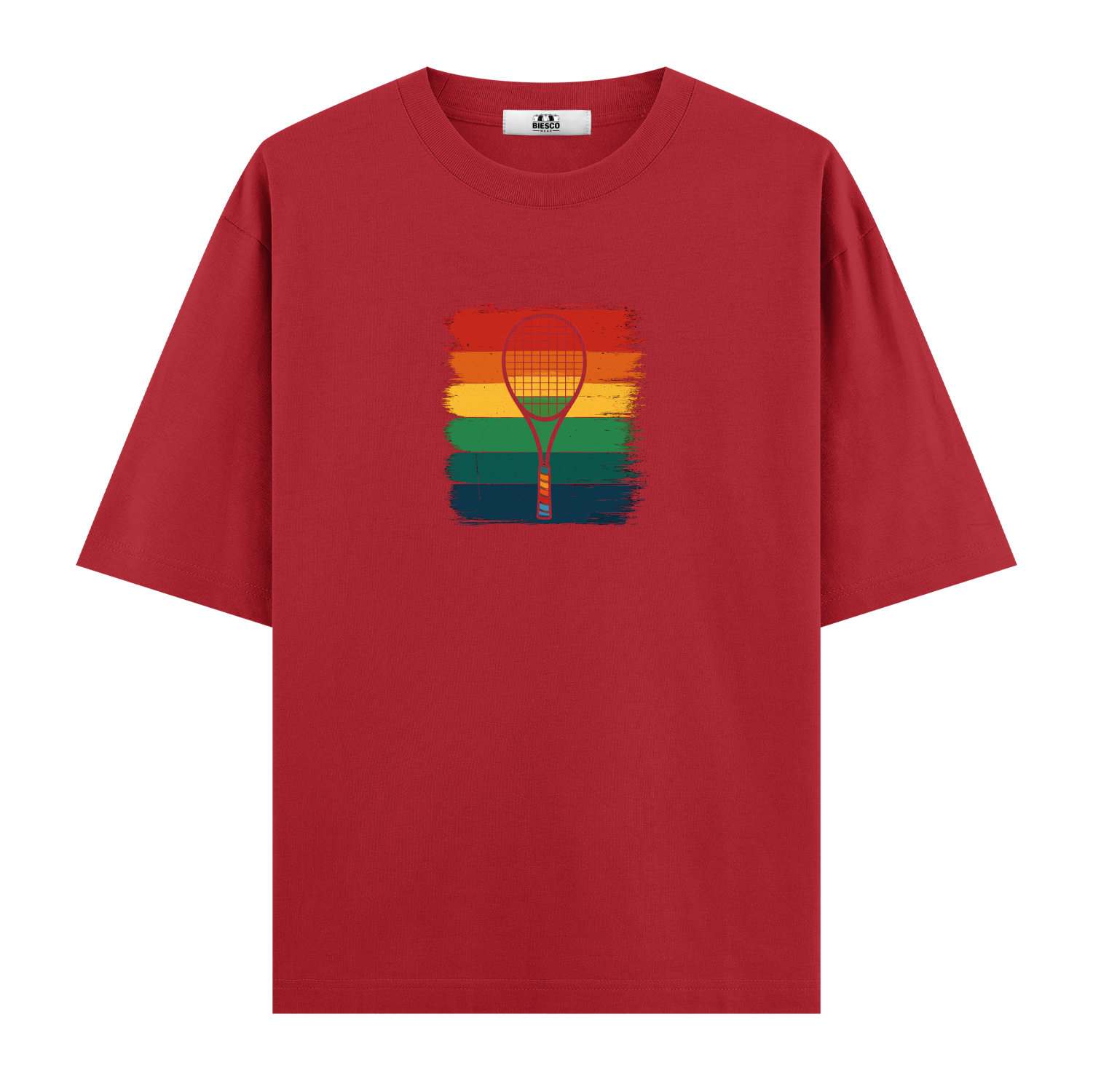 Raket ve Renkli Çizgiler - Oversize T-shirt