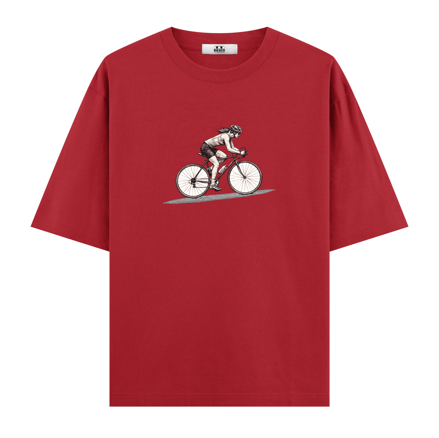 Bisikletli Kadın - Oversize T-shirt