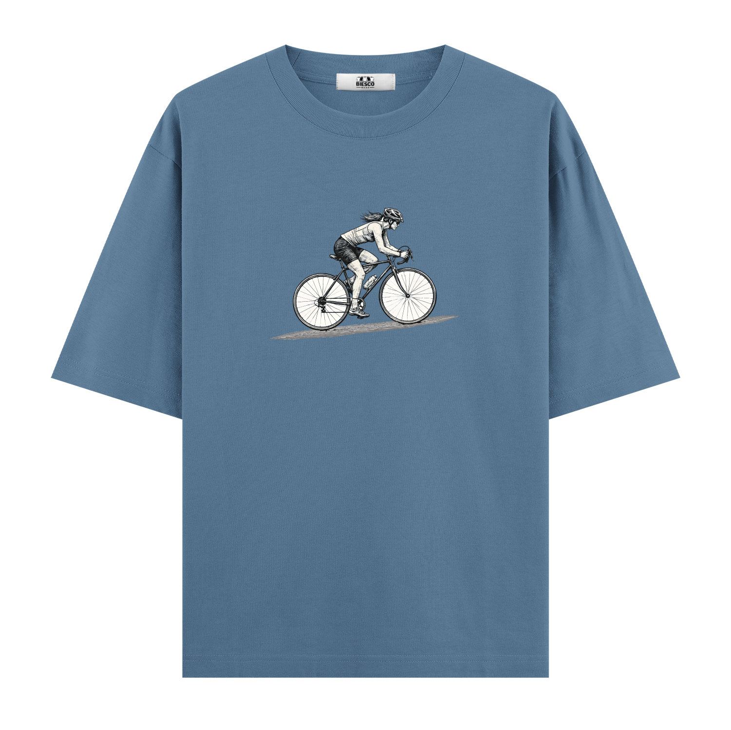 Bisikletli Kadın - Oversize T-shirt