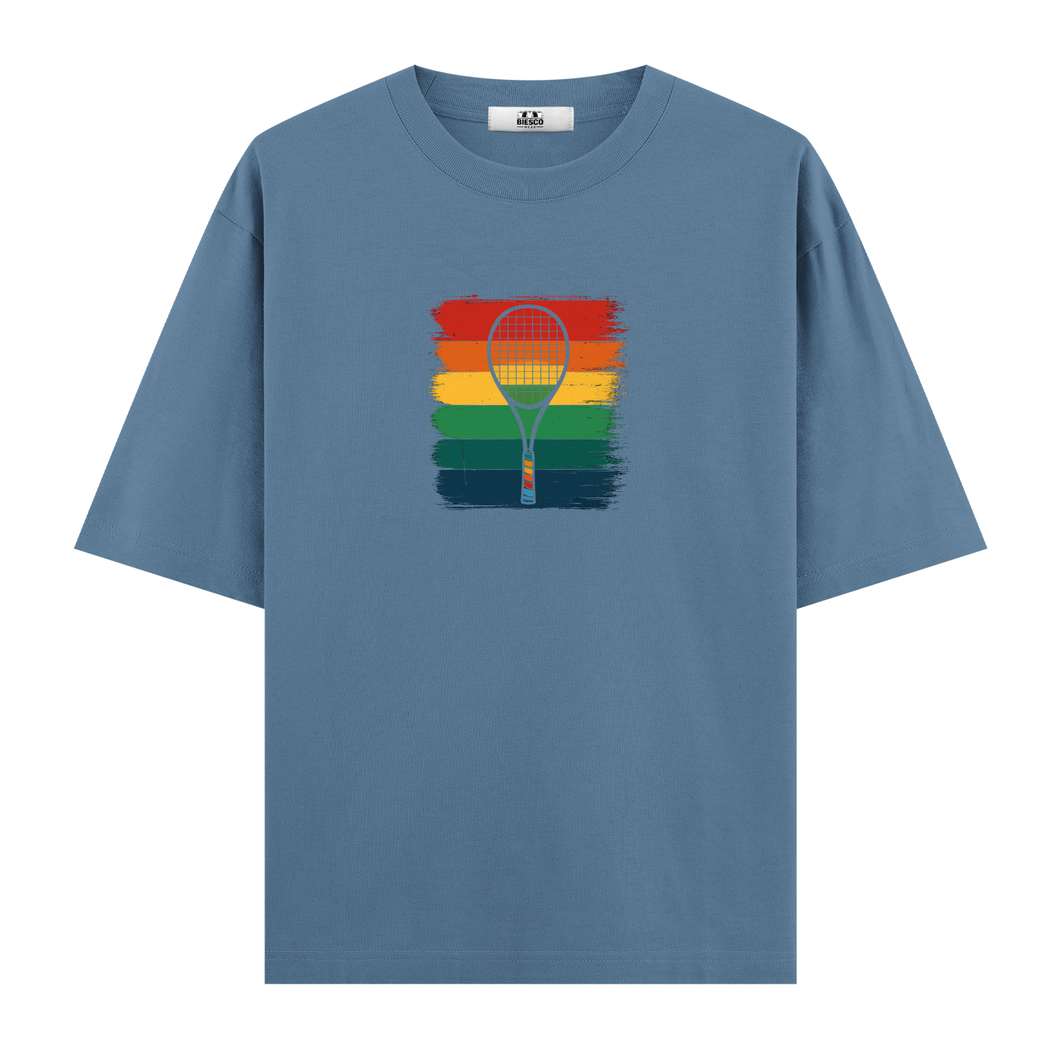 Raket ve Renkli Çizgiler - Oversize T-shirt