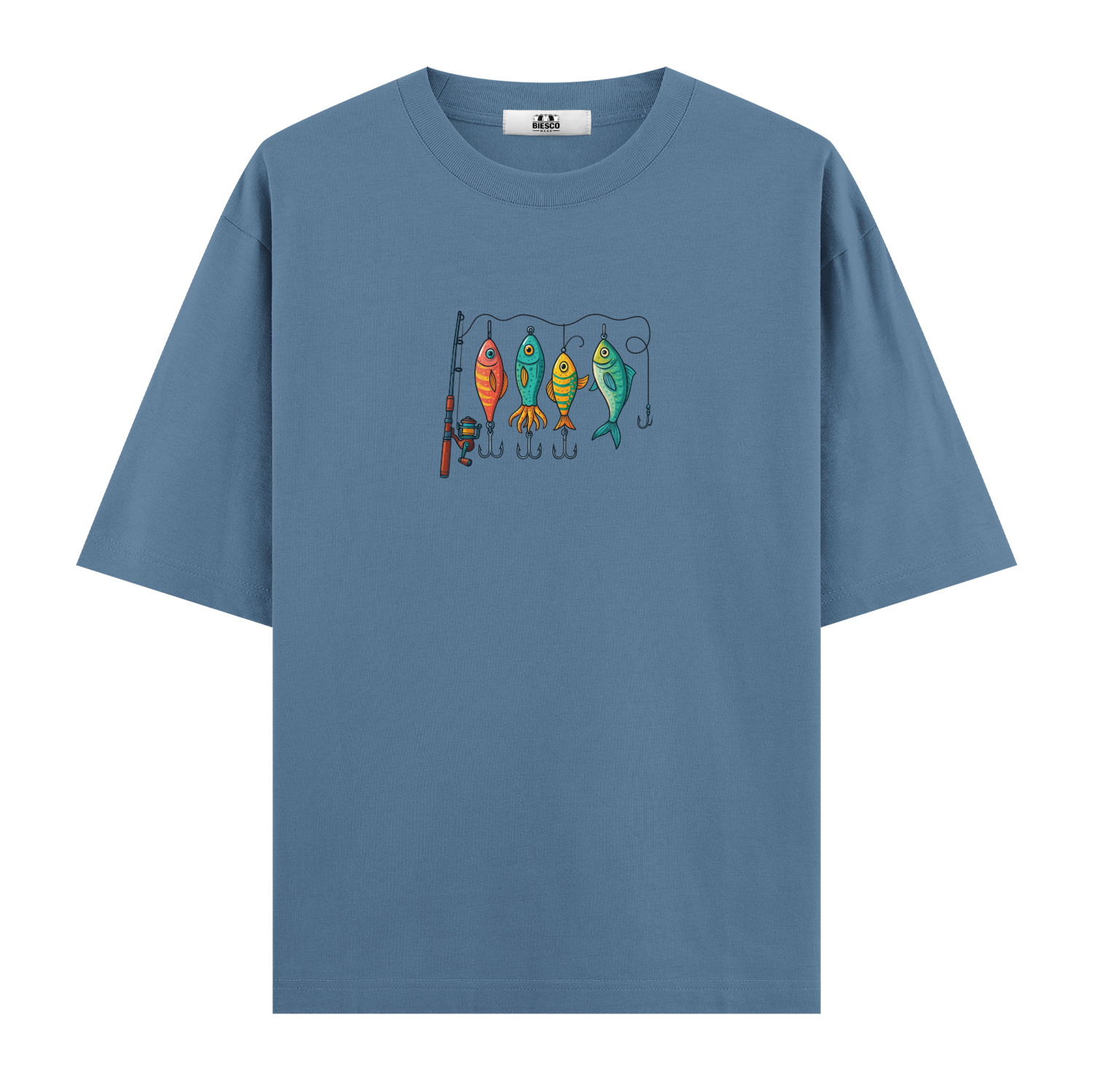 Renkli Olta Takım Düzeni - Oversize T-shirt