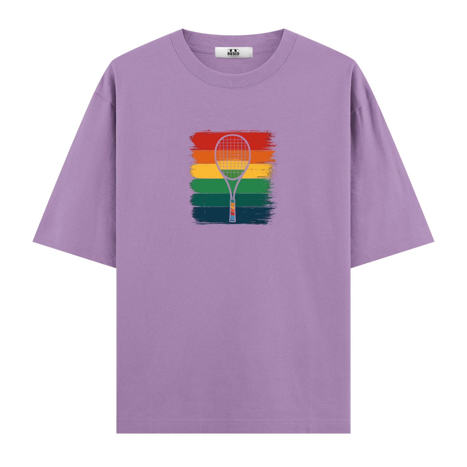 Raket ve Renkli Çizgiler - Oversize T-shirt