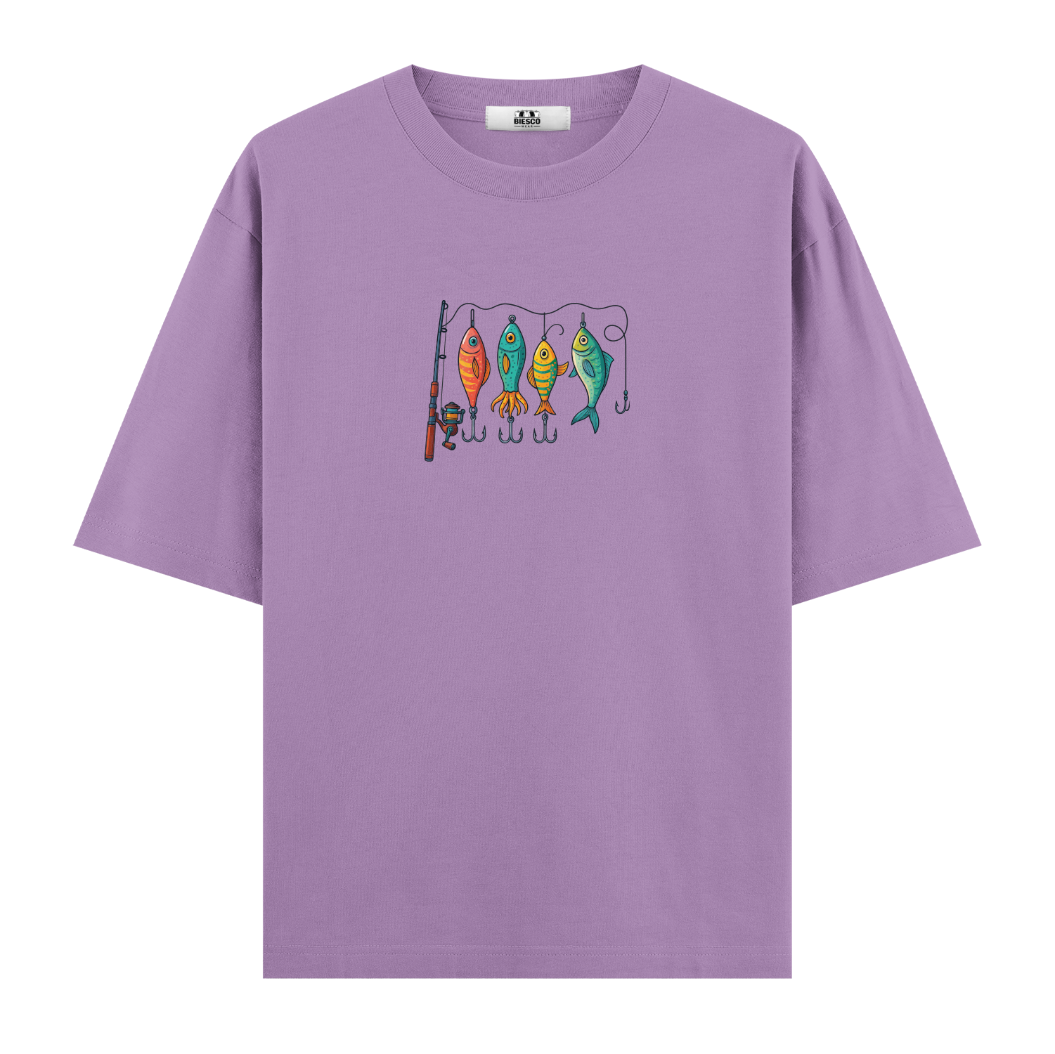 Renkli Olta Takım Düzeni - Oversize T-shirt
