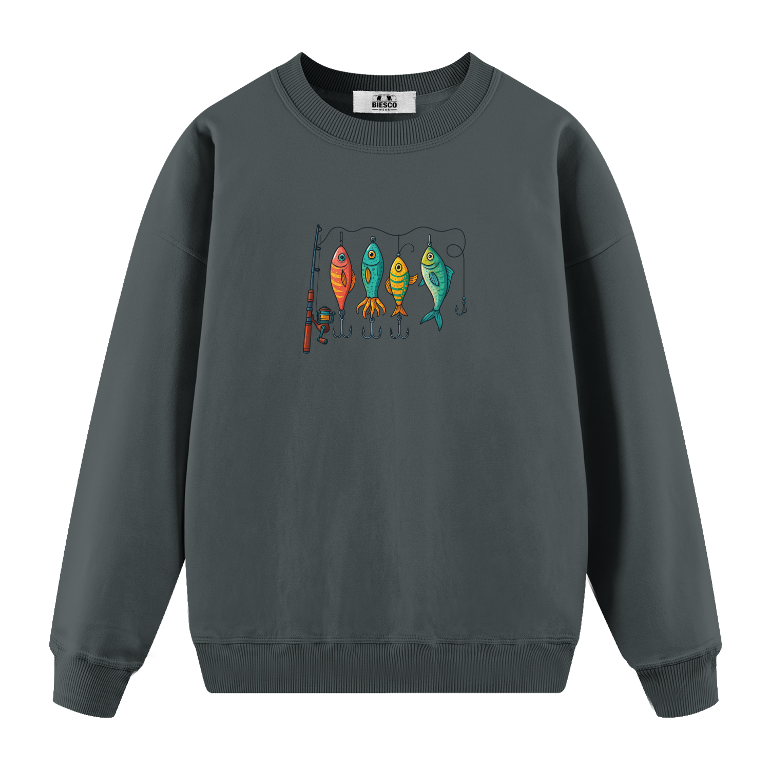 Renkli Olta Takım Düzeni - Oversize Sweatshirt