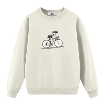 Bisikletli Kadın - Oversize Sweatshirt