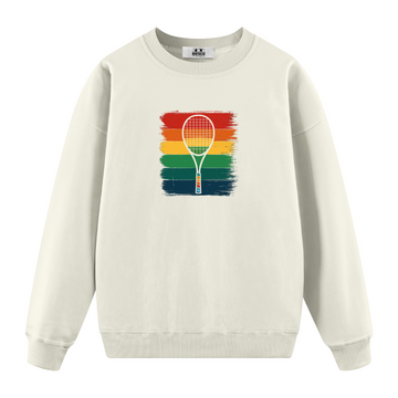 Raket ve Renkli Çizgiler - Oversize Sweatshirt