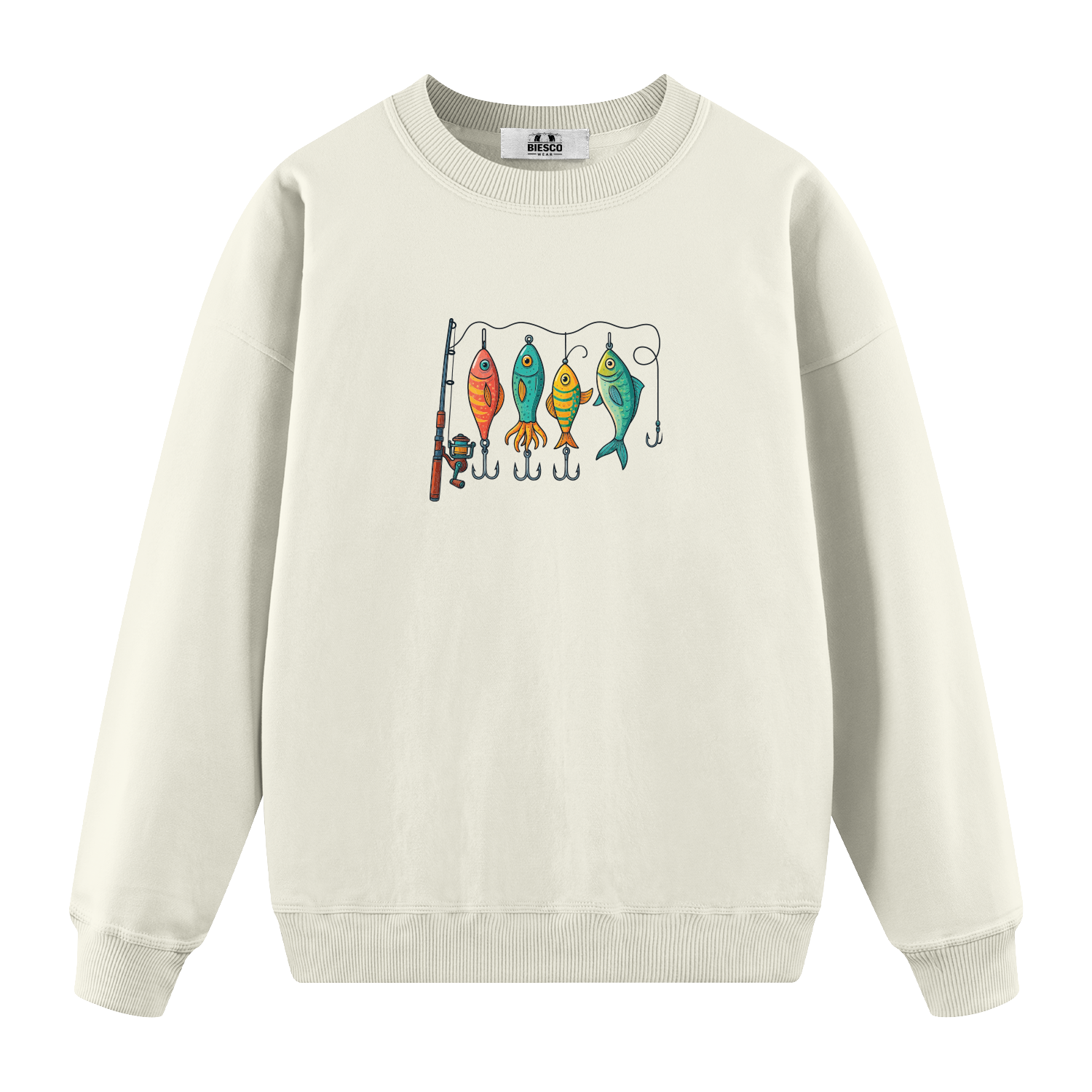 Renkli Olta Takım Düzeni - Oversize Sweatshirt