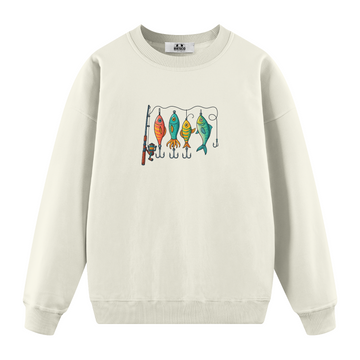 Renkli Olta Takım Düzeni - Oversize Sweatshirt