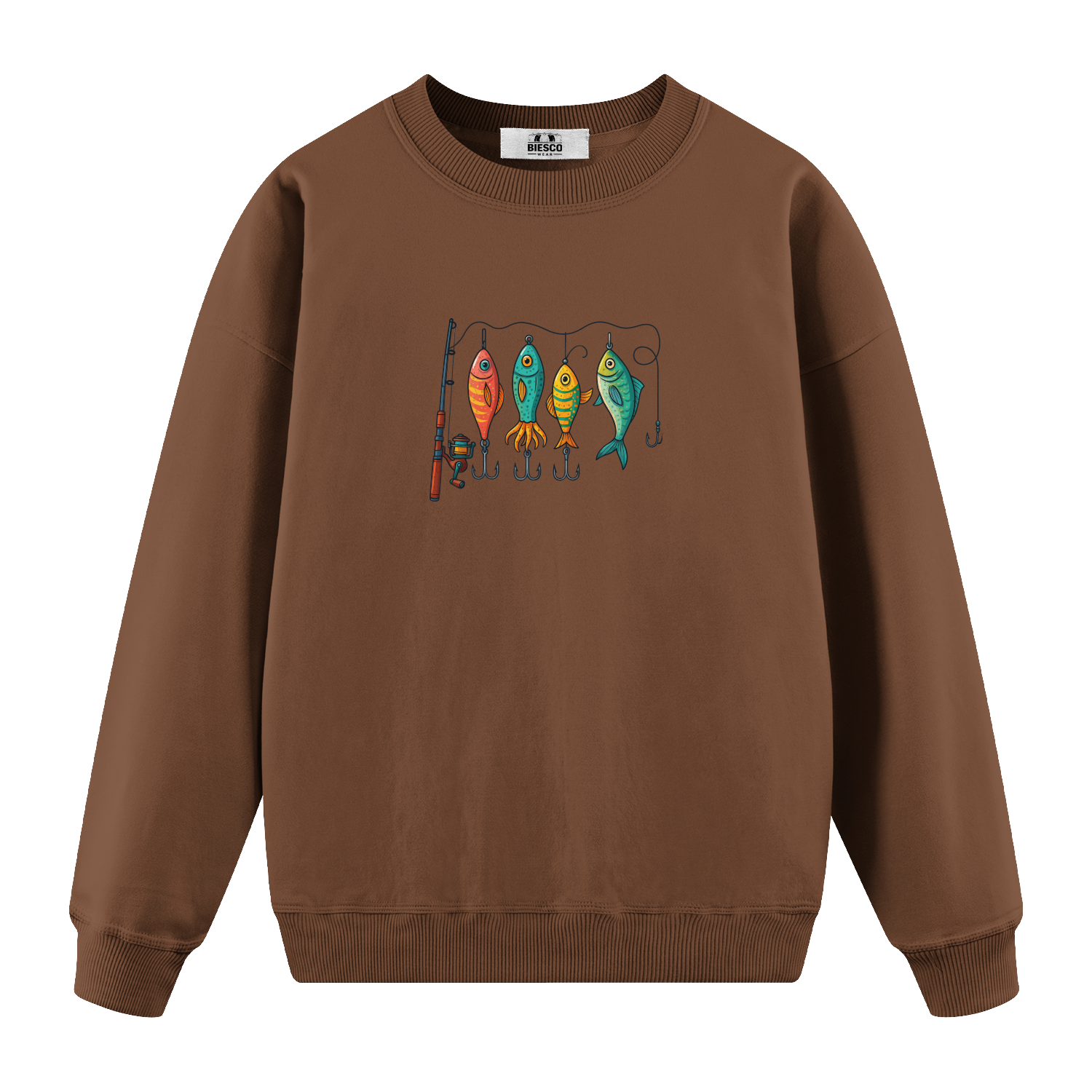 Renkli Olta Takım Düzeni - Oversize Sweatshirt
