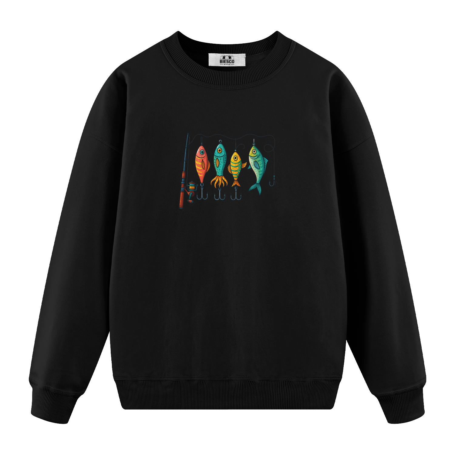 Renkli Olta Takım Düzeni - Oversize Sweatshirt
