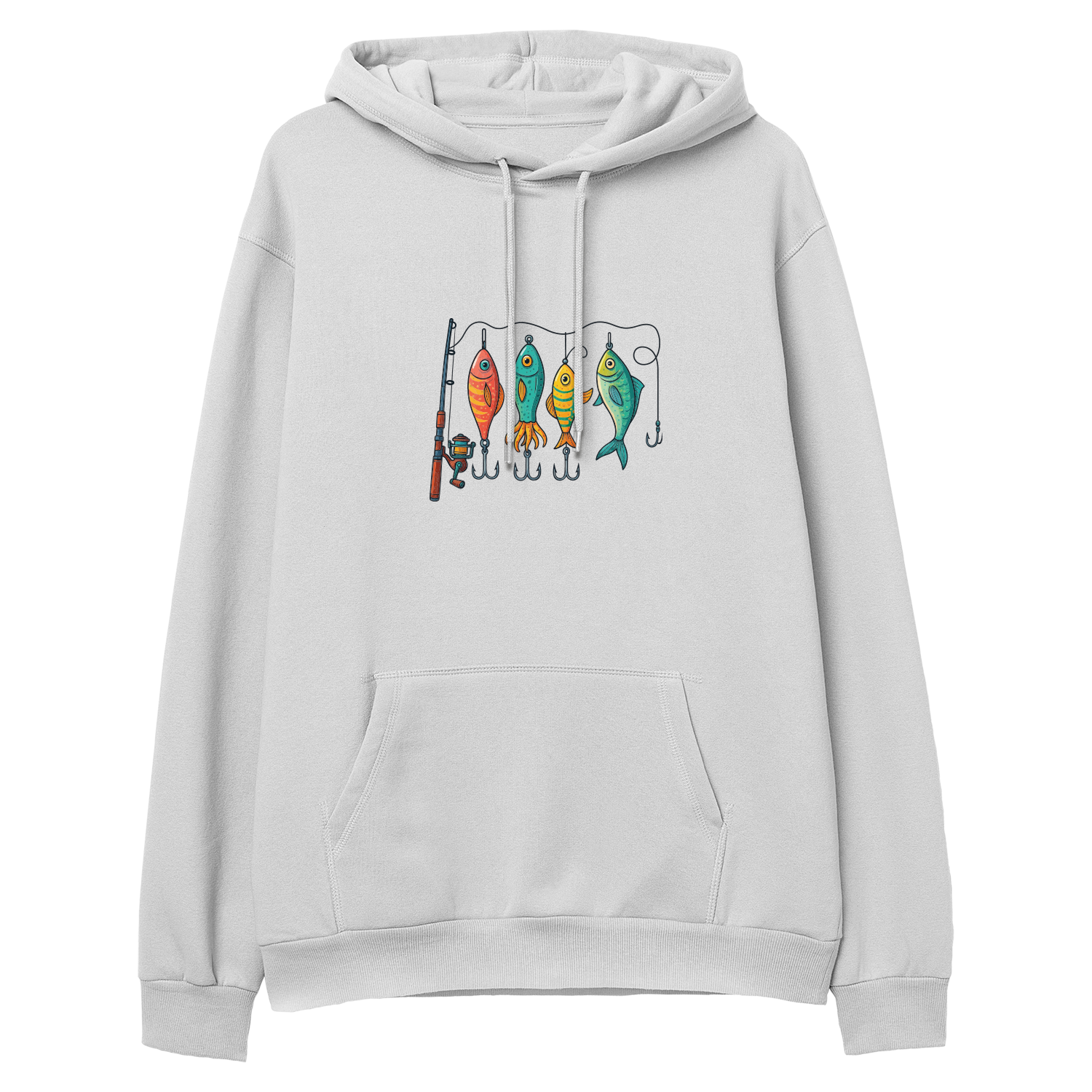 Renkli Olta Takım Düzeni - Regular Hoodie