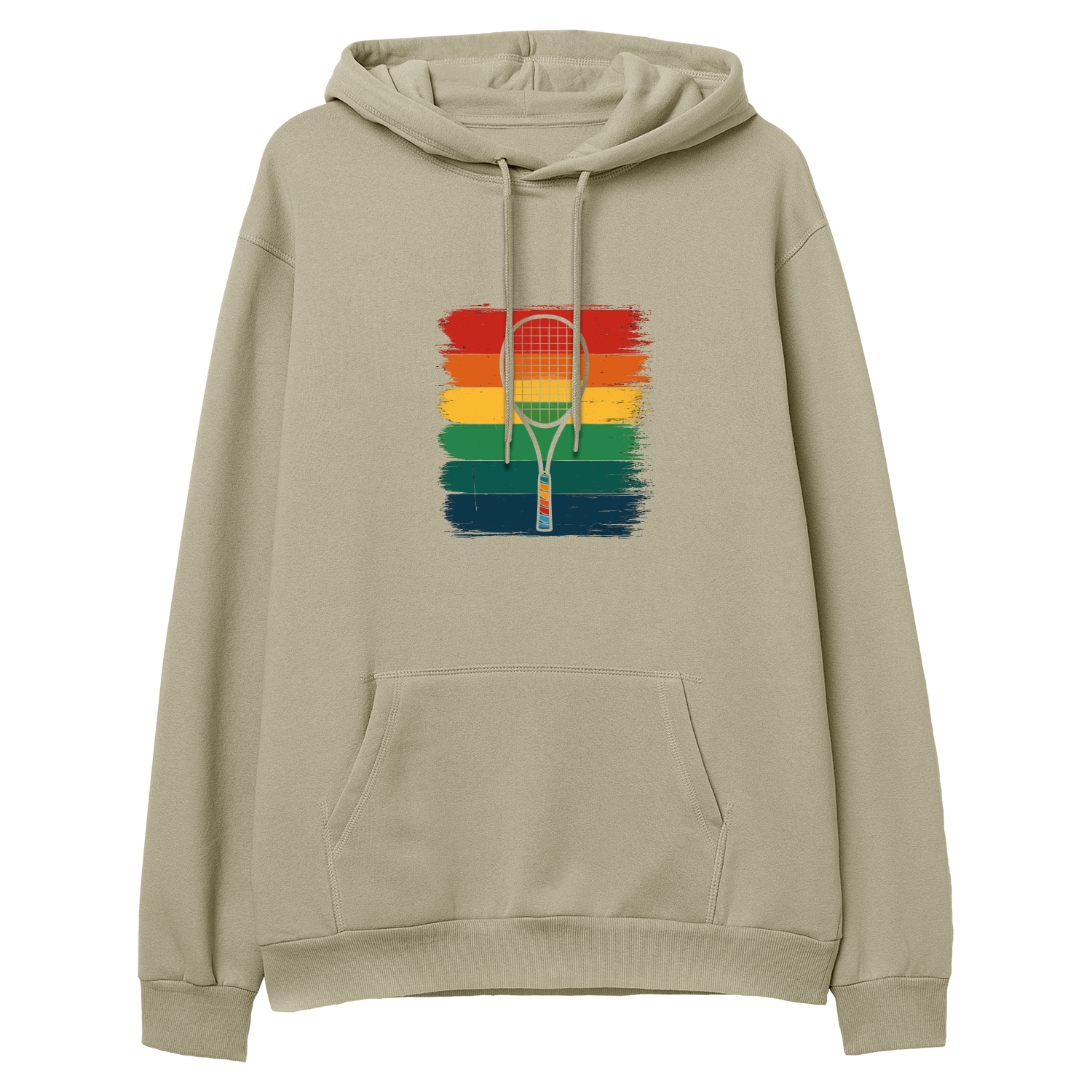 Raket ve Renkli Çizgiler - Regular Hoodie
