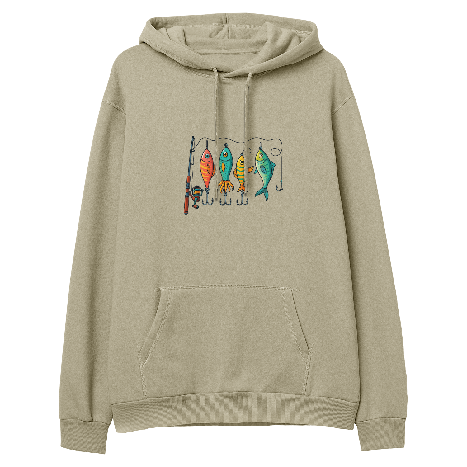 Renkli Olta Takım Düzeni - Regular Hoodie
