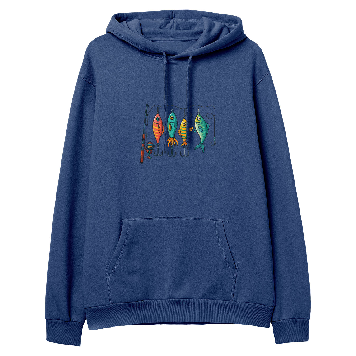 Renkli Olta Takım Düzeni - Regular Hoodie