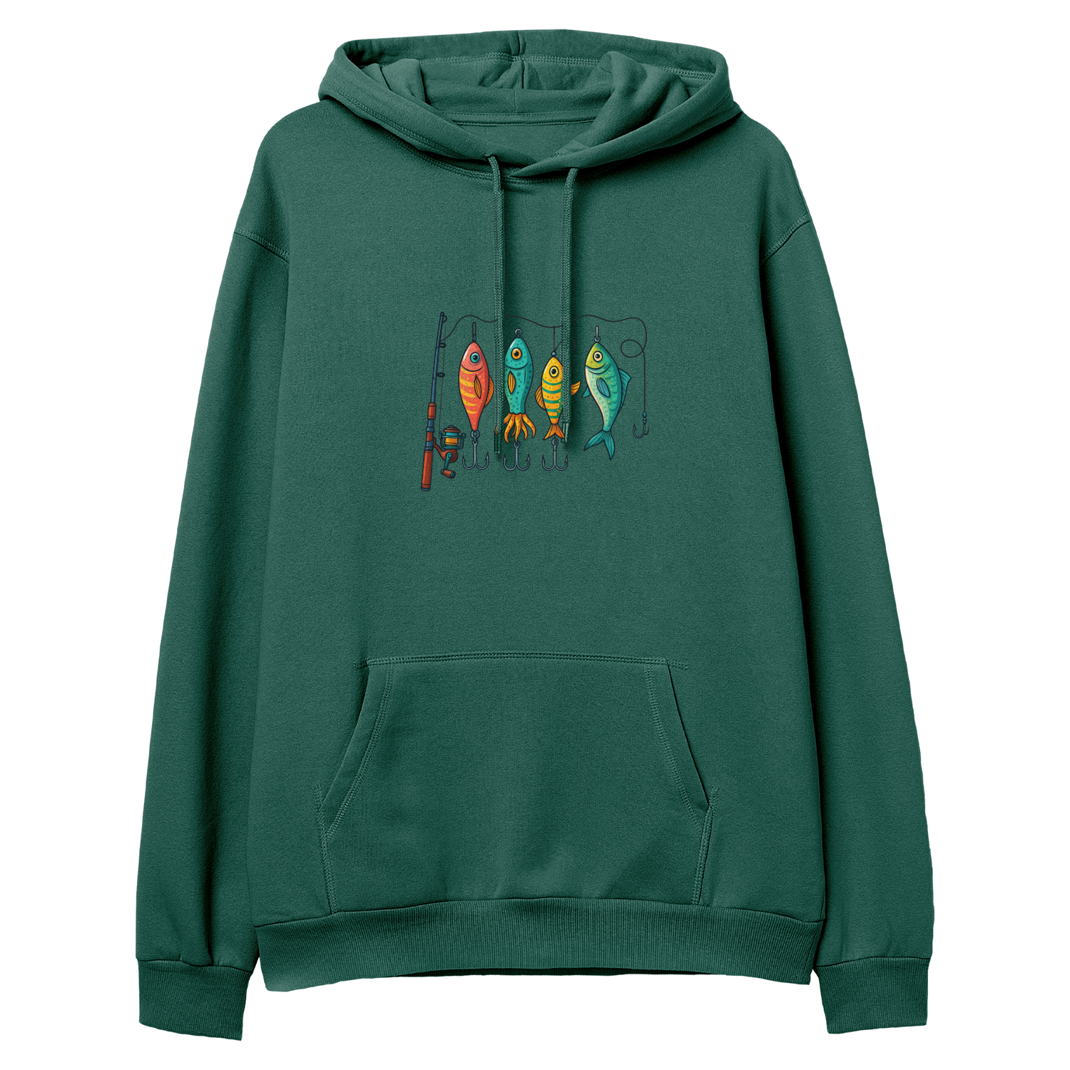 Renkli Olta Takım Düzeni - Regular Hoodie