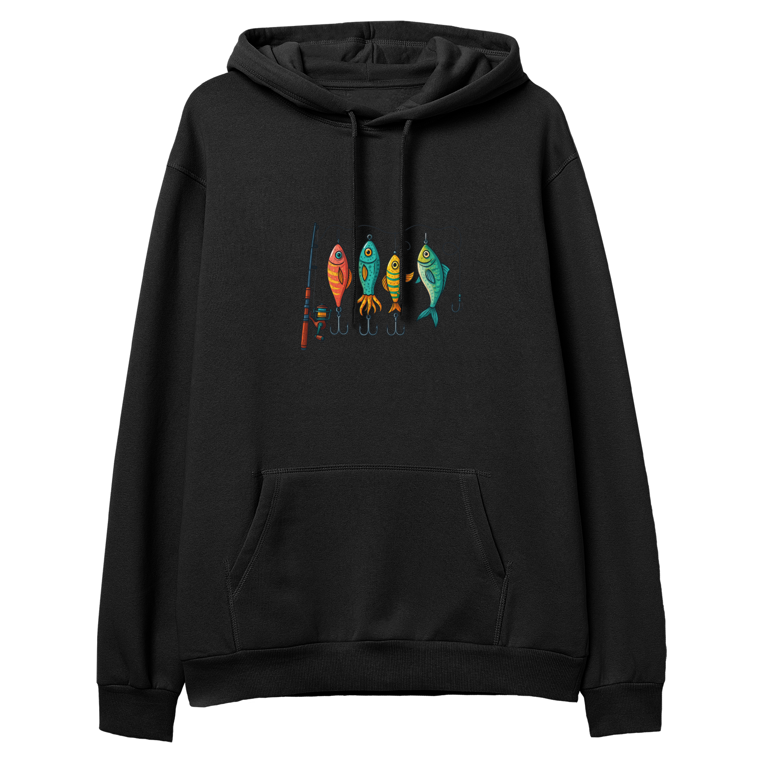 Renkli Olta Takım Düzeni - Regular Hoodie