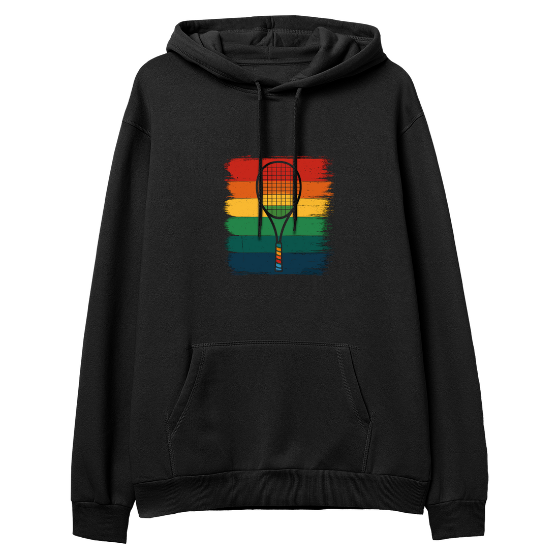 Raket ve Renkli Çizgiler - Regular Hoodie