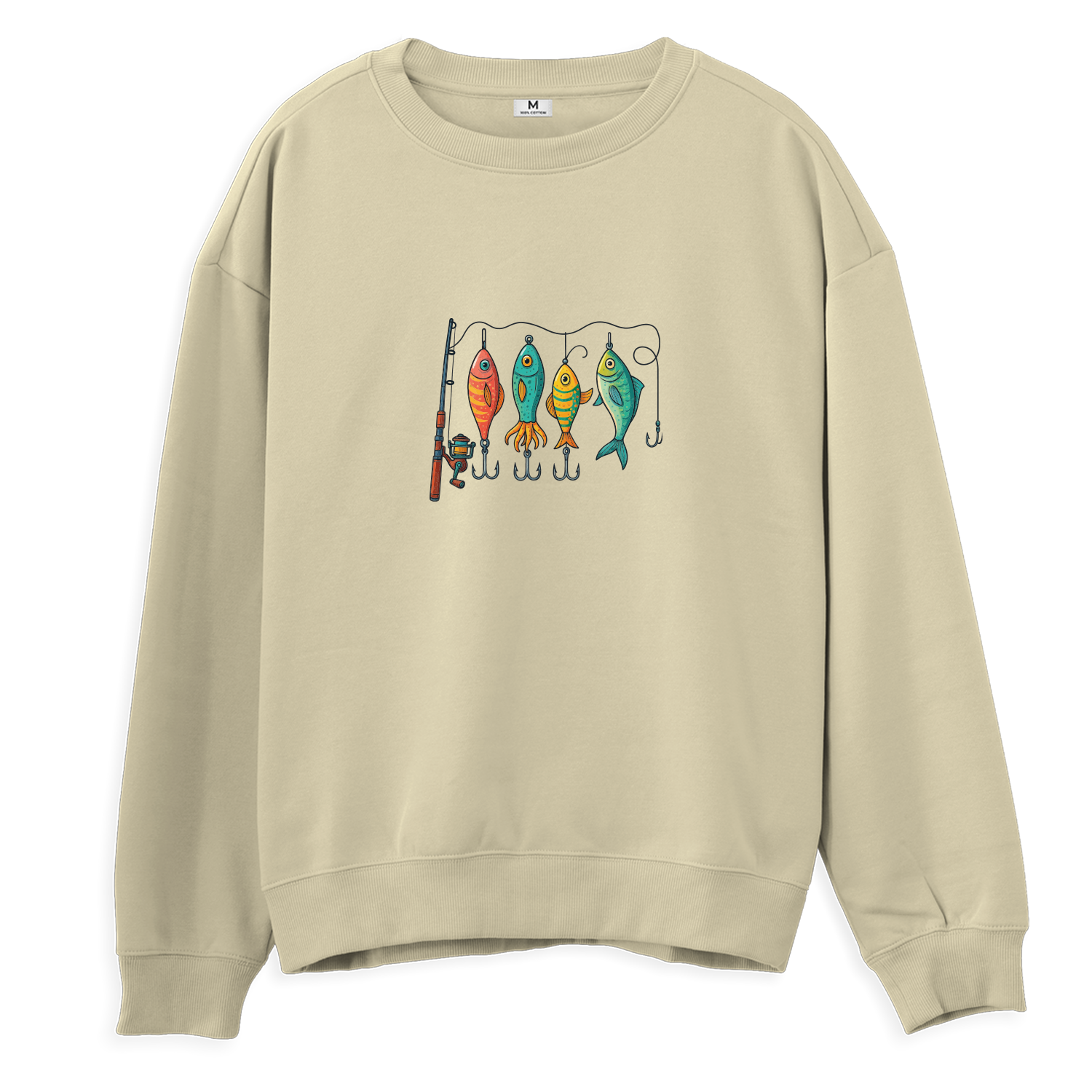 Renkli Olta Takım Düzeni - Regular Sweatshirt