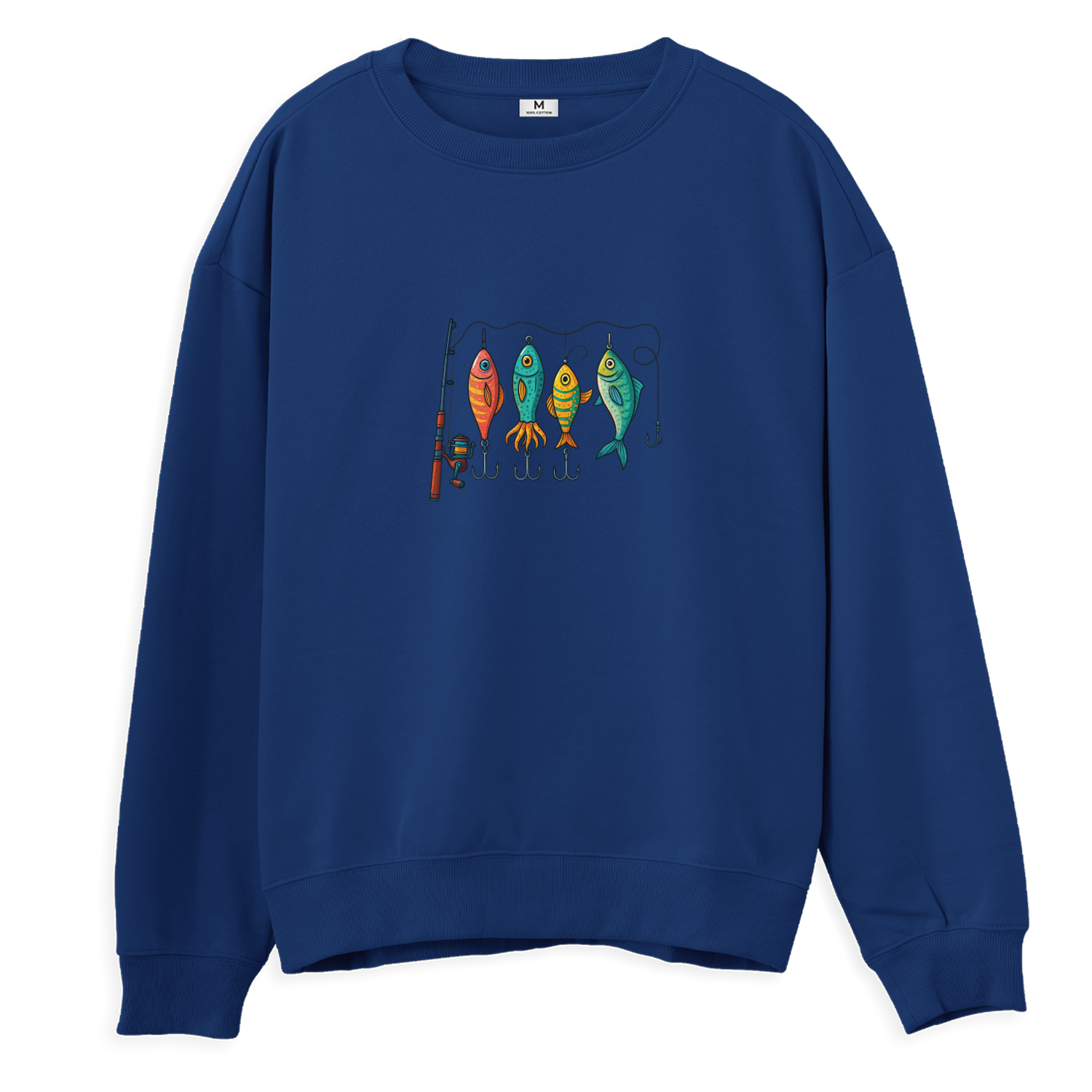 Renkli Olta Takım Düzeni - Regular Sweatshirt