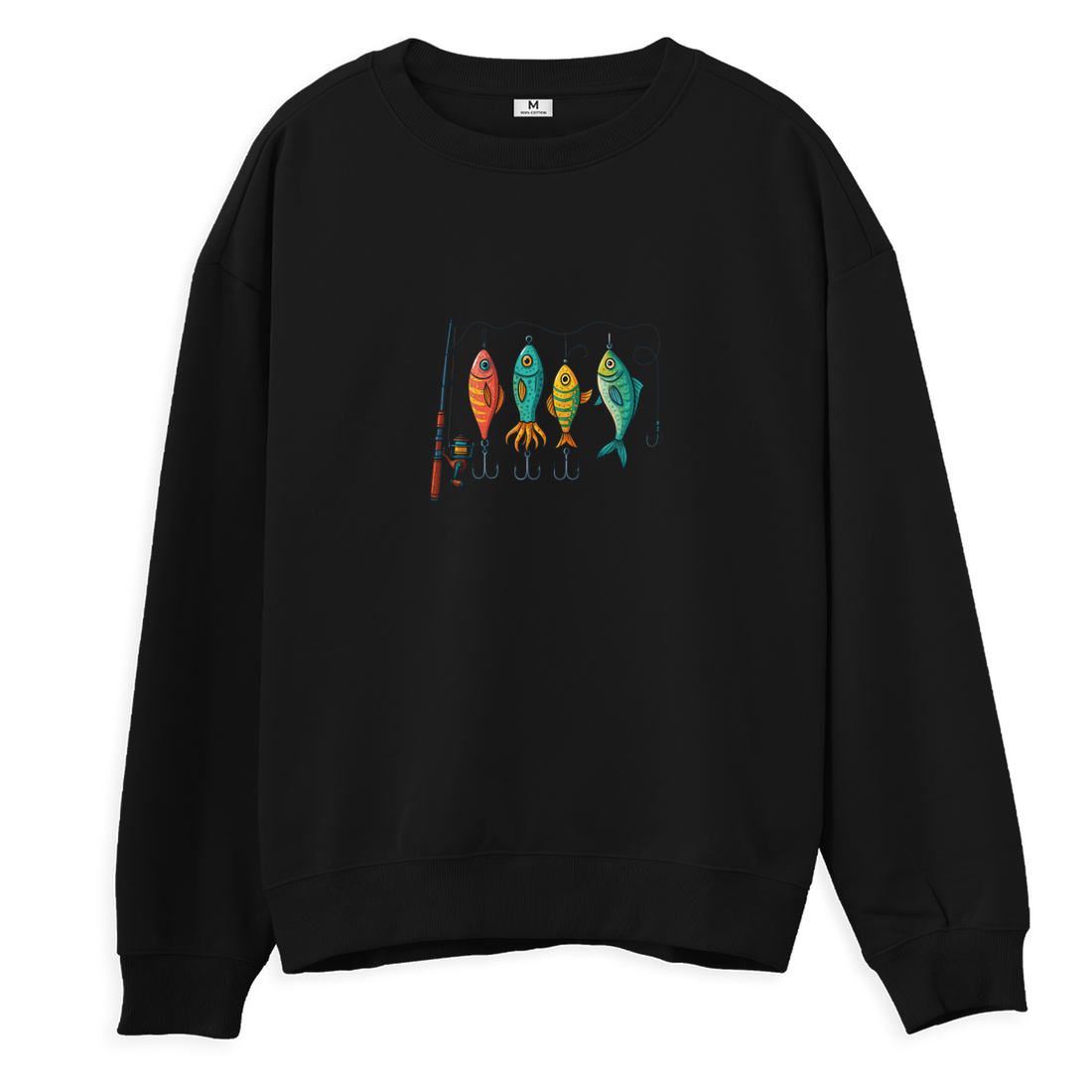 Renkli Olta Takım Düzeni - Regular Sweatshirt