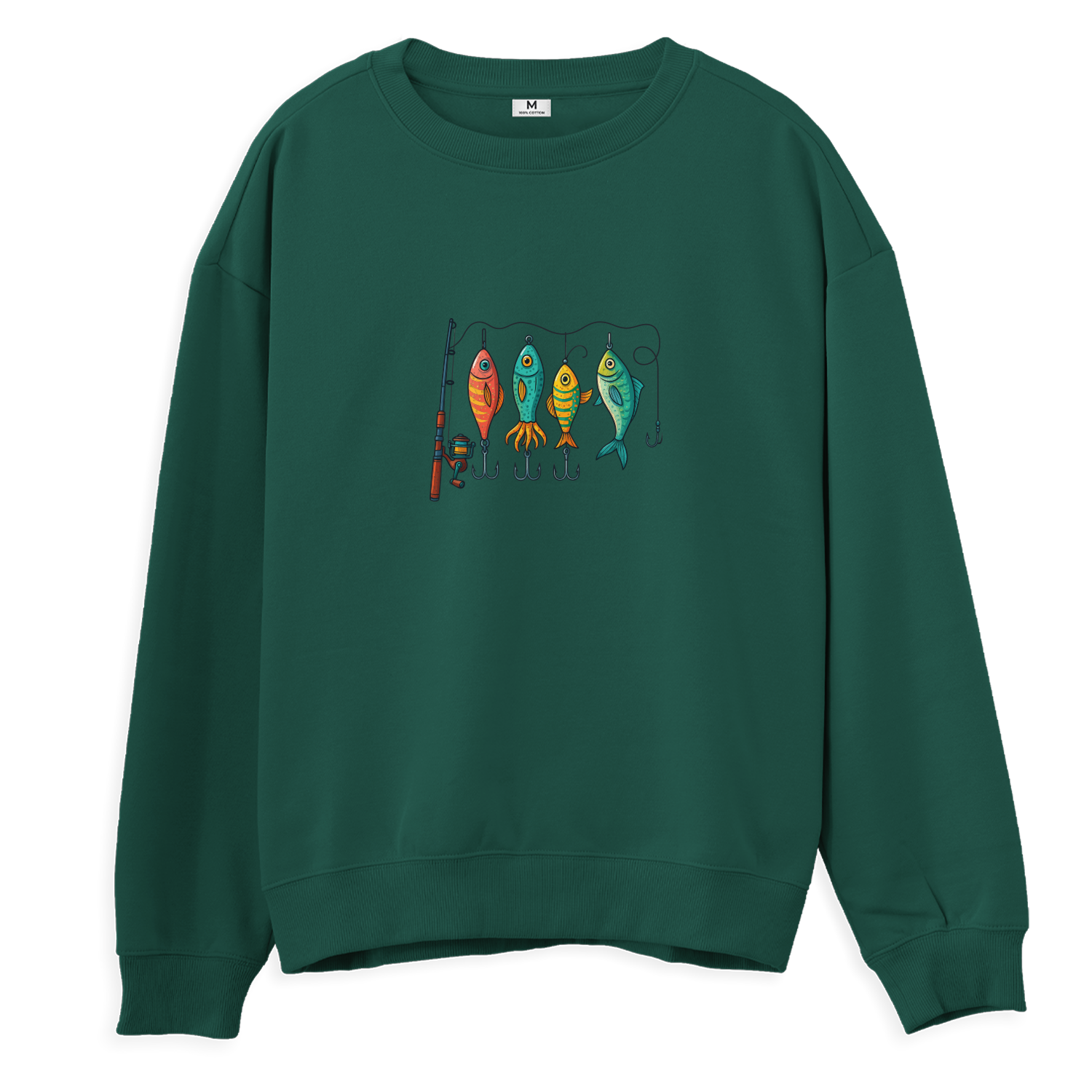 Renkli Olta Takım Düzeni - Regular Sweatshirt
