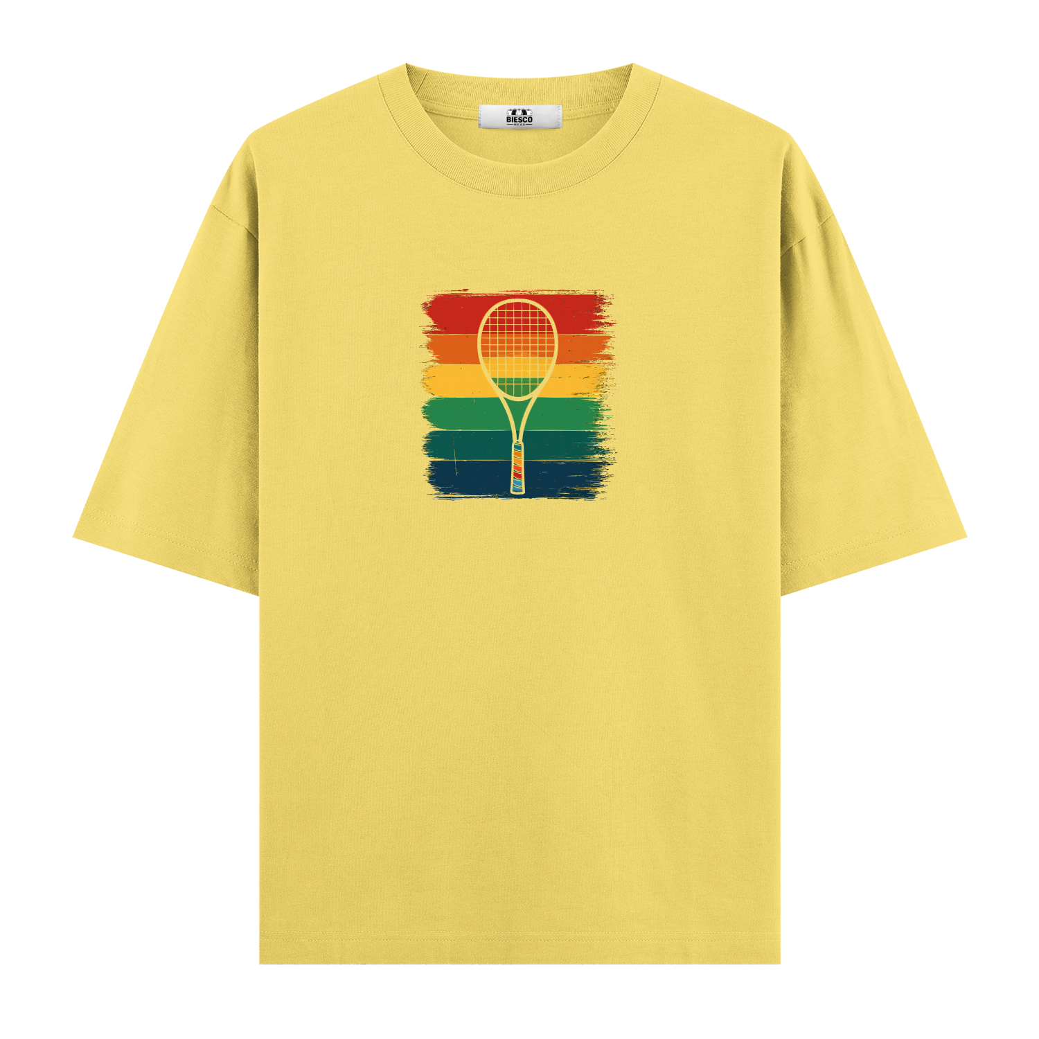 Raket ve Renkli Çizgiler - Oversize T-shirt
