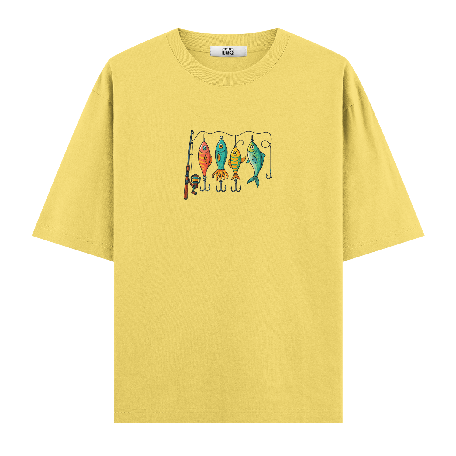 Renkli Olta Takım Düzeni - Oversize T-shirt