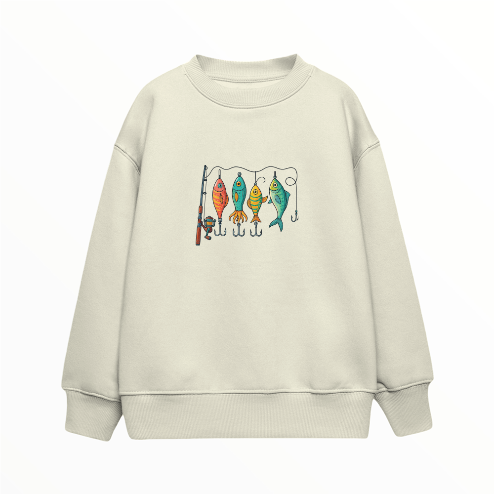 Renkli Olta Takım Düzeni - Çocuk Sweatshirt
