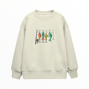 Renkli Olta Takım Düzeni - Çocuk Sweatshirt