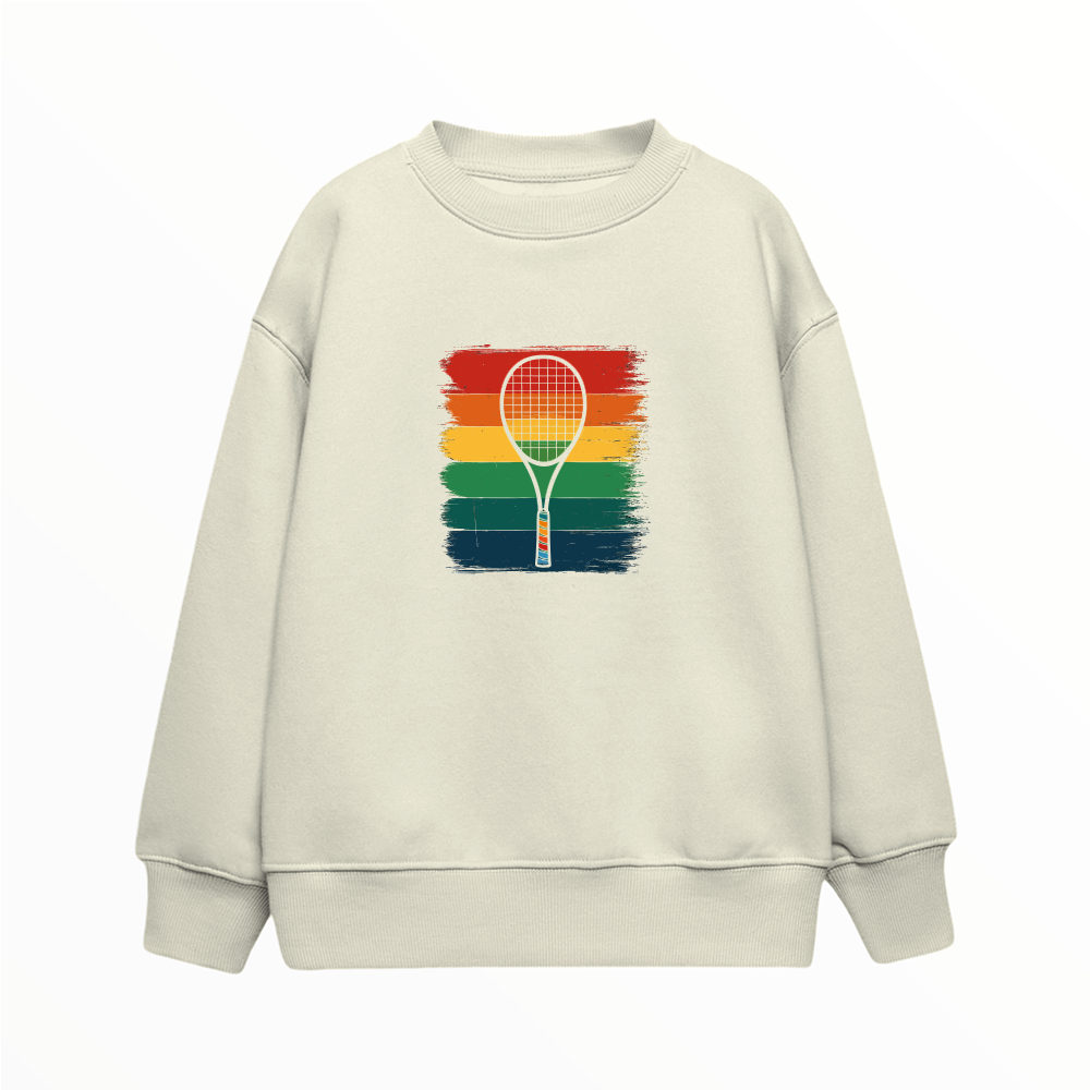 Raket ve Renkli Çizgiler - Çocuk Sweatshirt