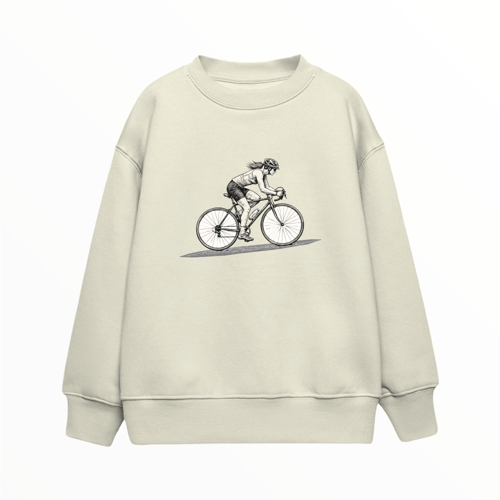 Bisikletli Kadın - Çocuk Sweatshirt