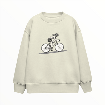 Bisikletli Kadın - Çocuk Sweatshirt