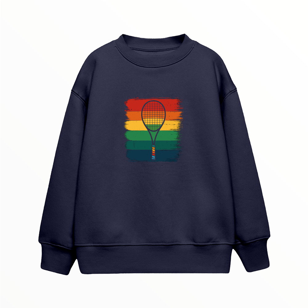 Raket ve Renkli Çizgiler - Çocuk Sweatshirt