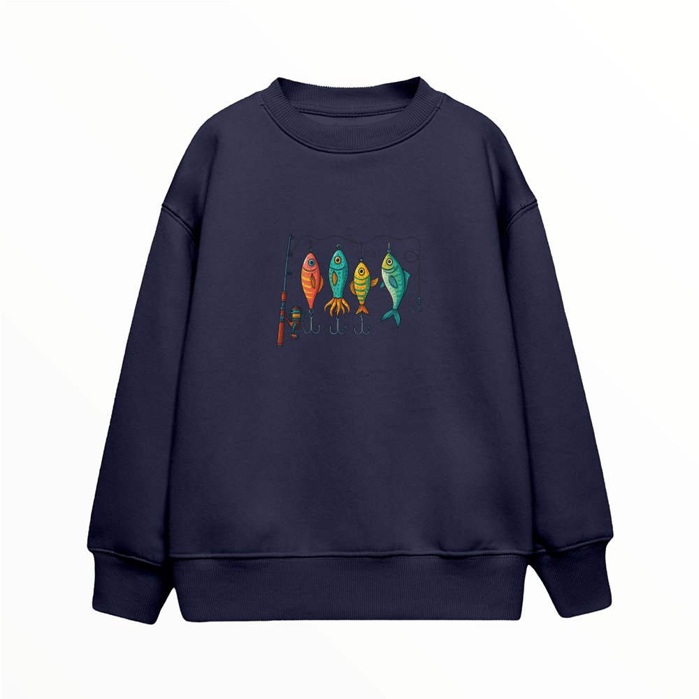 Renkli Olta Takım Düzeni - Çocuk Sweatshirt